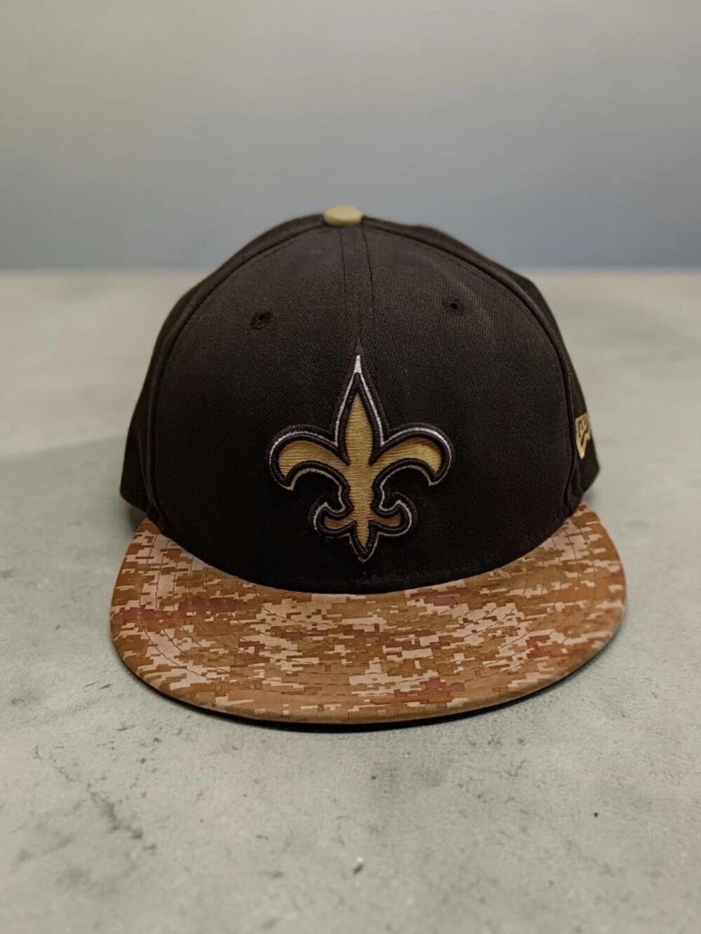 New Era 59FIFTY New Orleans Saints Camo Fitted Hat 7 1/2 NFL Camo Pop Casual